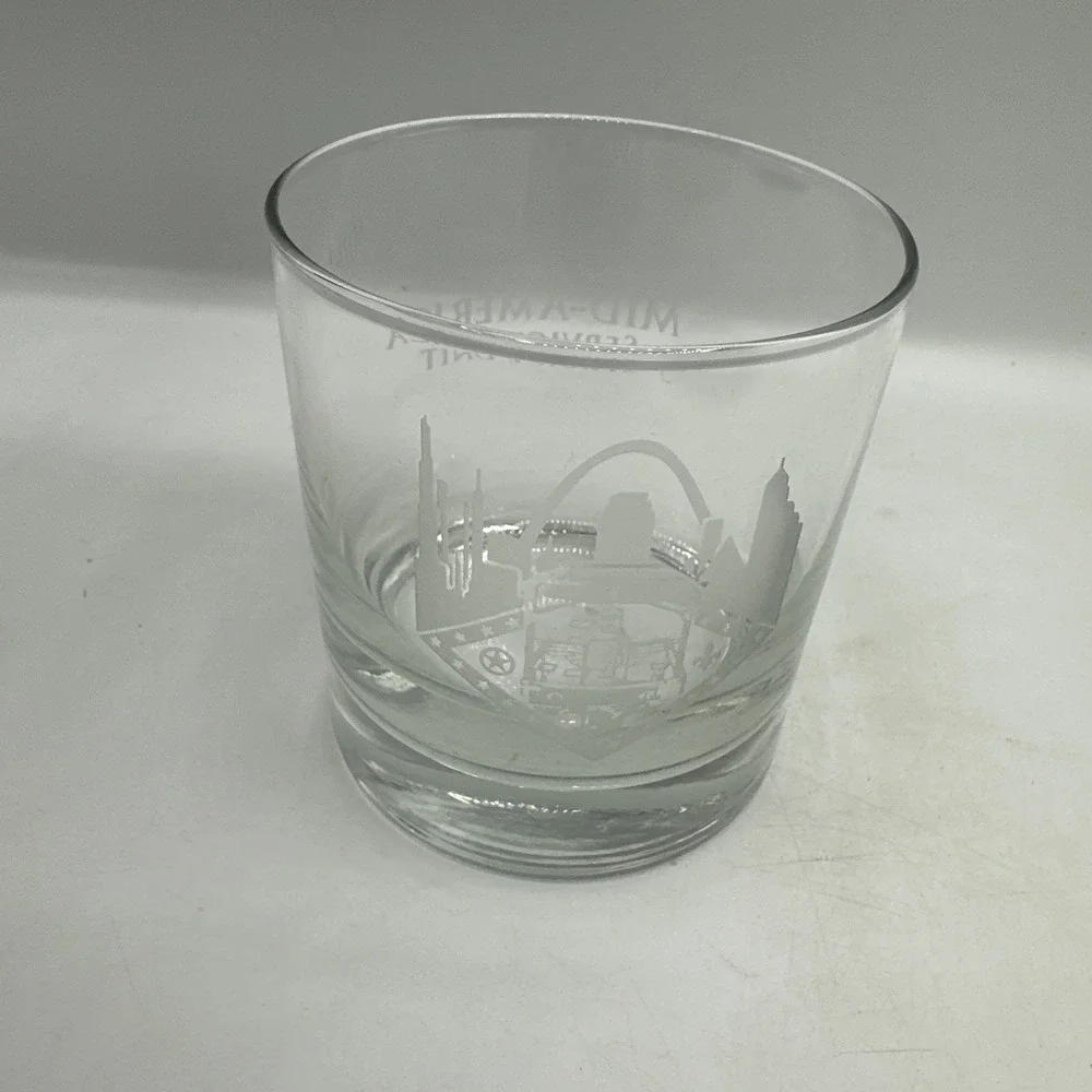 Mid-America Service Unit Etched Whiskey Glass